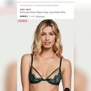 VERY SEXYDelicate Chain Open-Cup Lace Demi Bra